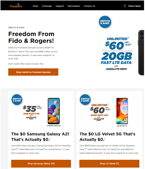 Best Freedom Mobile 5G Mobile Plans in Canada