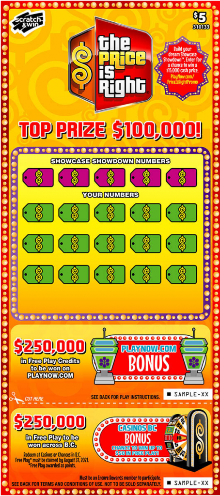 Price is right instnt scratchie Canada - Rules of the game