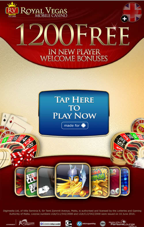 Royal Vegas Casino Mobile bonus